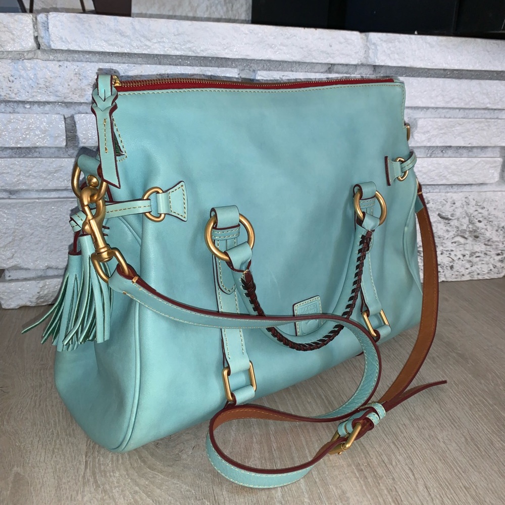 Beautiful Aqua Dooney Bourke Florentine satchel